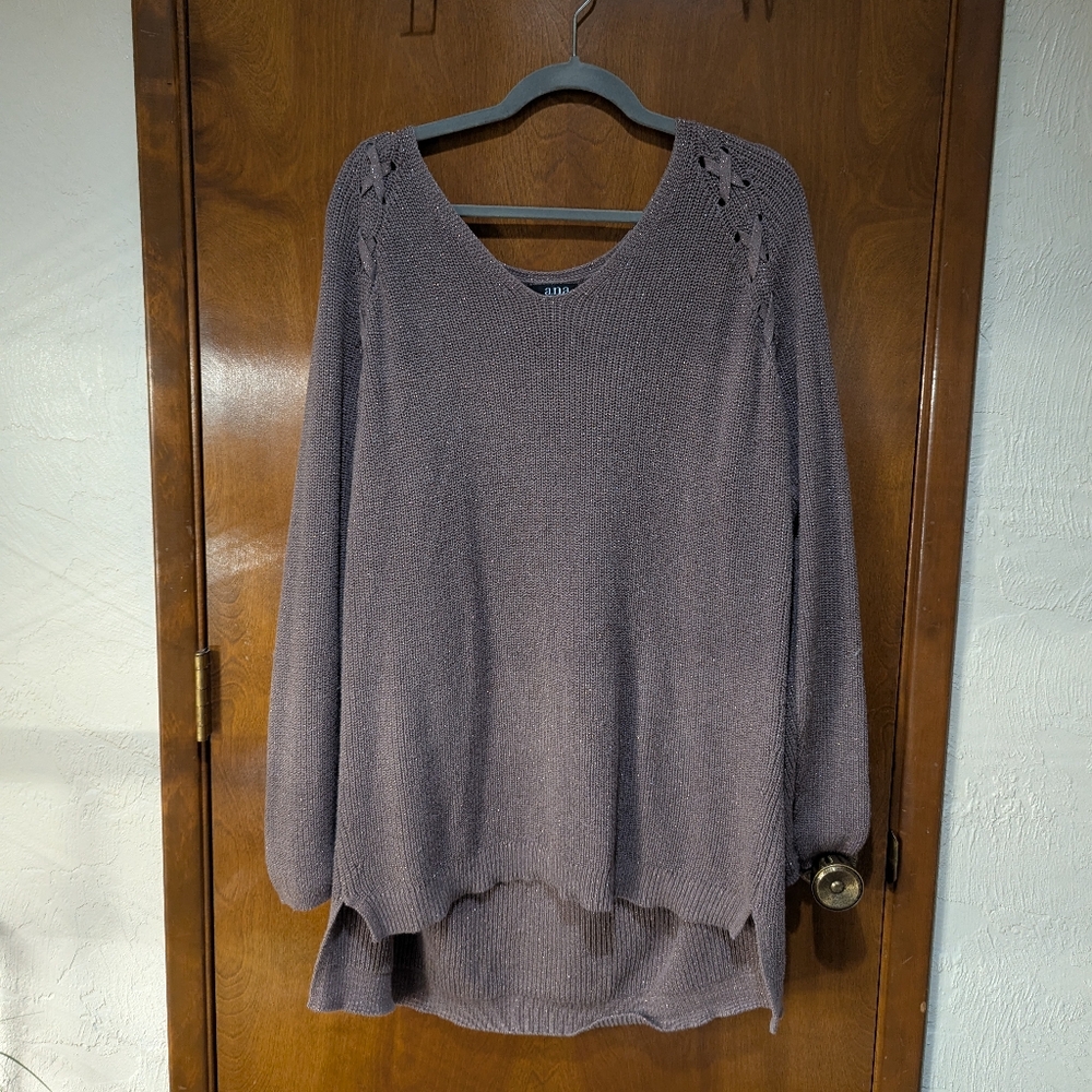 Ana glitter taupe brown XL long sweater RN 93677